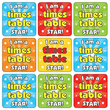 35 Times Tables Stickers - 20mm