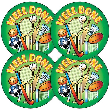 35 Well Done Sports Stickers - 37mm