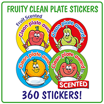 360 Fruity Scented Clean Plate Award Stickers - 32mm