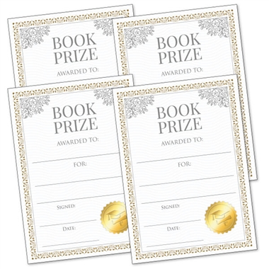 4 Book Prize Label Stickers - 139 x 99mm