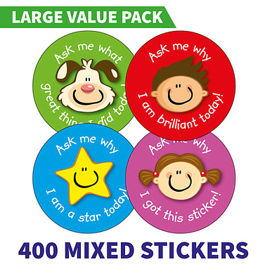 400 Ask Me Why Stickers - 32mm