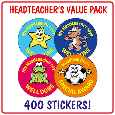 400 Headteacher's Award Stickers - 32mm