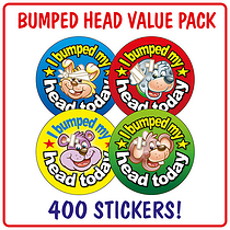 400 I Bumped My Head Today Stickers - 32mm