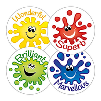 44 Jellybean Scented Happy Splash Stickers - 32mm