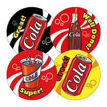 45 Cola Scented Drinks Stickers - 32mm
