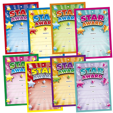 48 Assorted Star Award Certificates - A5