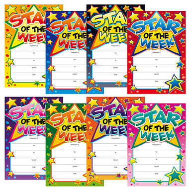 48 Star of the Week Portrait Certificates - A5