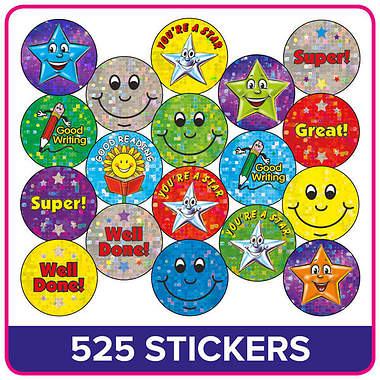 525 Holographic Assorted Stickers - 20mm