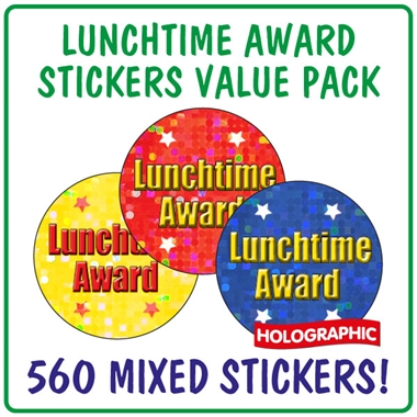 560 Holographic Lunchtime Award Stickers - 25mm