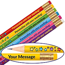 6 Personalised Star Design Pencils