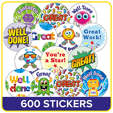 600 Scented Assorted Stickers - 25mm