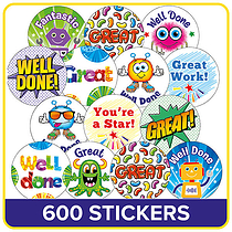 600 Scented Assorted Stickers - 25mm