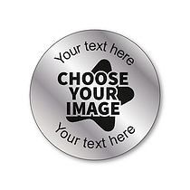 70 Design Your Own Metallic Silver Stickers - 25mm