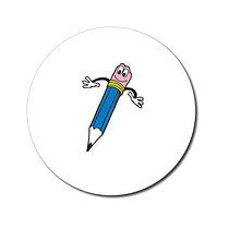 70 Personalised Blue Pencil Stickers - 25mm