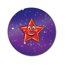 70 Personalised Red Star Stickers - 25mm