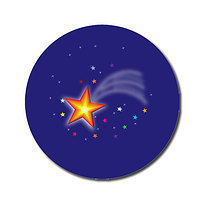 70 Personalised Shooting Star Stickers - 25mm