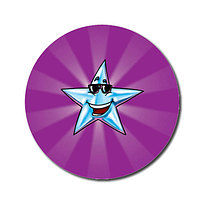 70 Personalised Star Stickers - Purple - 25mm