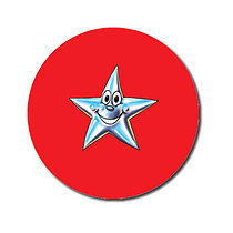 70 Personalised Star Stickers - Red - 25mm