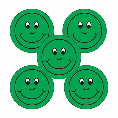 70 Smile Stickers - Green - 25mm
