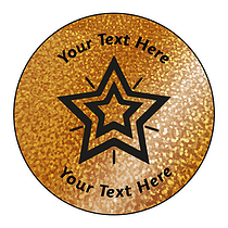 72 Personalised Holographic Bronze Star Stickers - 35mm