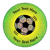 72 Personalised Holographic Football Stickers - 35mm