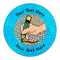 72 Personalised Holographic Writing Stickers - 35mm