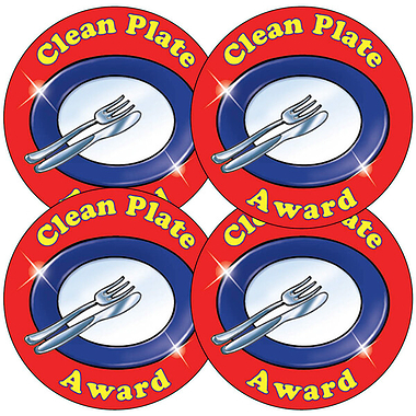 Clean Plate Award Stickers (35 Stickers - 37mm)