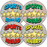Holographic Sports Award Stickers (35 Stickers - 37mm)