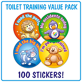 Potty Training Stickers (100 Stickers - 32mm) Brainwaves
