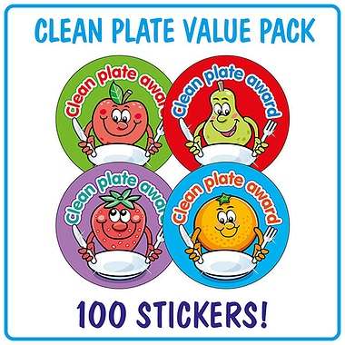 Clean Plate Award Stickers (100 Stickers - 32mm) Brainwaves