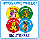 100 Bravery Award Stickers - 32mm
