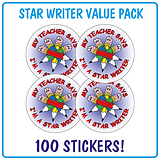 Star Writer Stickers - Pencils (100 Stickers - 32mm)