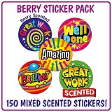 Scented Berry Stickers - Bright Reward Stickers - Value Pack (150 Stickers - 25mm)