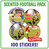 100 Bubblegum Scented Football Stickers - 32mm