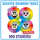 Scented Berry Stickers - Rainbow Smiles (100 Stickers - 32mm) Brainwaves