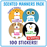 Scented Tropical Stickers - Manners (100 Stickers - 32mm)