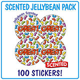 Scented Jellybean Stickers - Great (100 Stickers - 32mm)