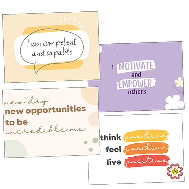8 Positive Affirmation Cards - A6