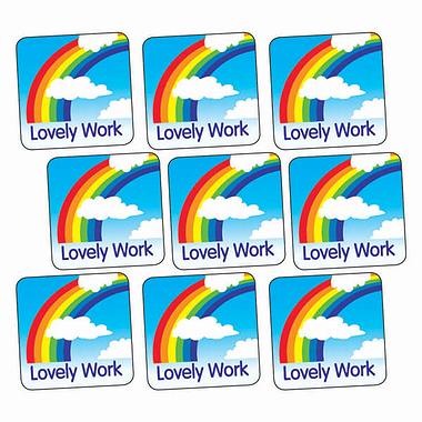 Lovely Work Stickers - Rainbow (140 Stickers - 16mm)