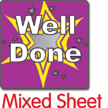 Metallic Well Done Stickers (140 Stickers - 16mm)