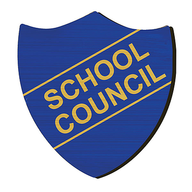 Bamboo Shield School Council Badge - Blue - 35mm