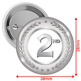 10 2nd Badges - Silver - 38mm