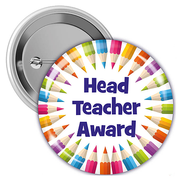 Head Teacher Award Badges - Multi Coloured (10 Badges - 38mm)