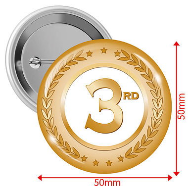 Bronze Third Badges (10 Badges - 50mm)