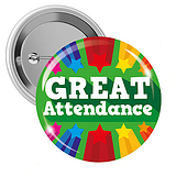 'GREAT Attendance'' Badges - Green (10 Badges - 50mm)