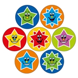 35 Smiley Star Stickers - 20mm