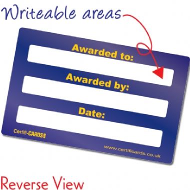 Reading Award CertifiCARDS (10 Cards - 86mm x 54mm)