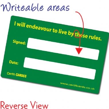 Good to be Green Rules CertifiCARDS (10 Cards - 86mm x 54mm)