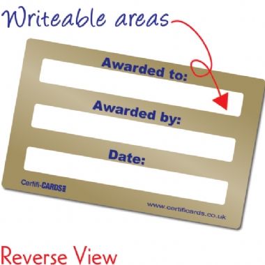 Metallic Gold Award CertifiCARDS (10 Wallet Sized Cards)