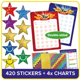 Star Charts and Stickers (4 x A5 Charts plus 420 x 18mm Star Stickers)